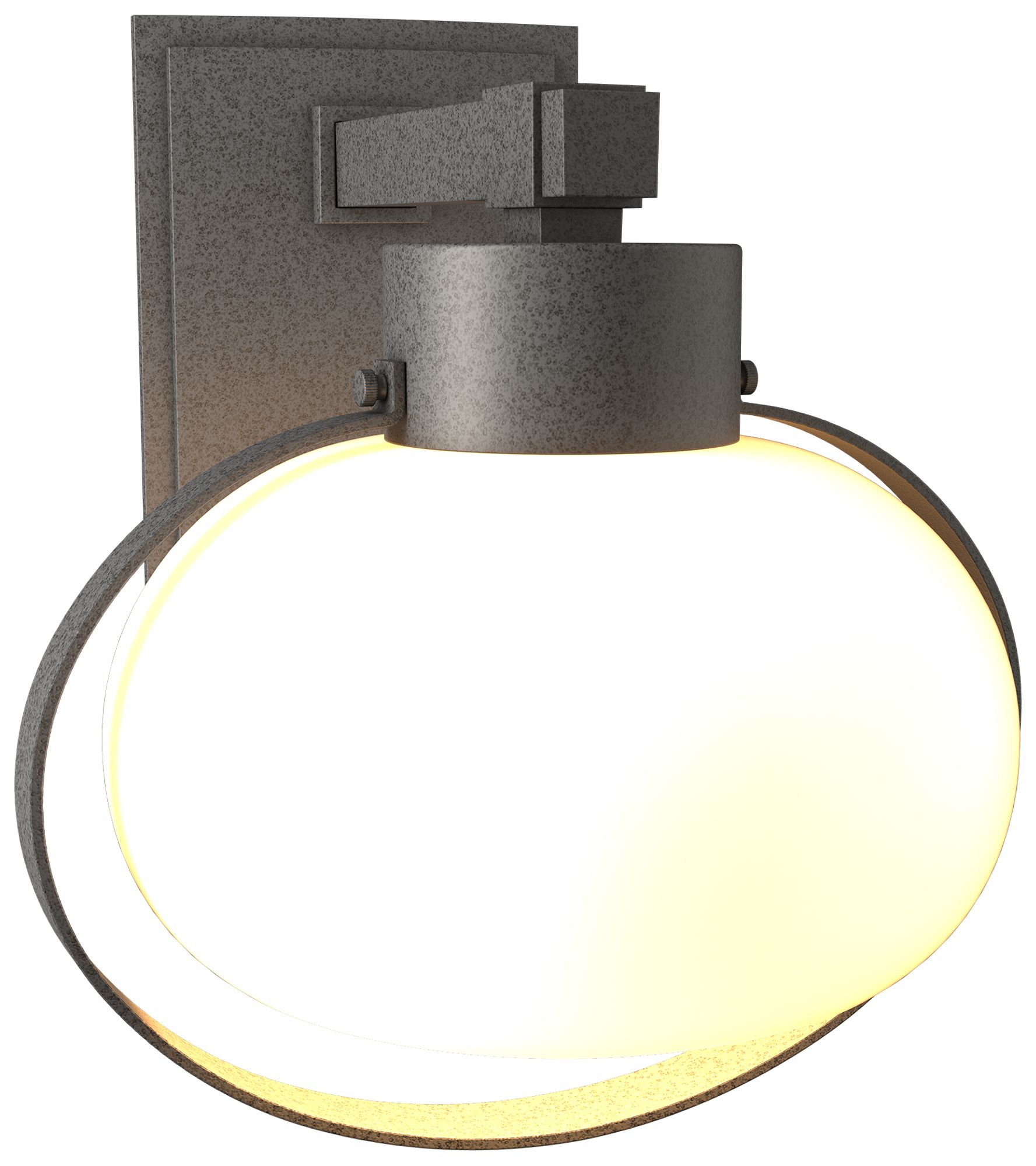 Port Outdoor Sconce - Iron Finish - Opal Glass