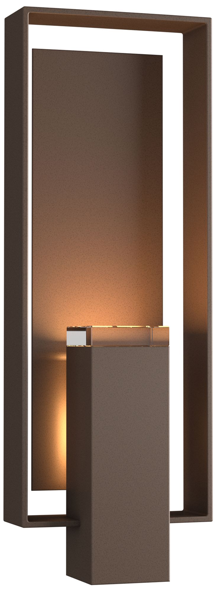 Shadow Box Large Outdoor Sconce - Bronze - Bronze Accents - Clear Glass