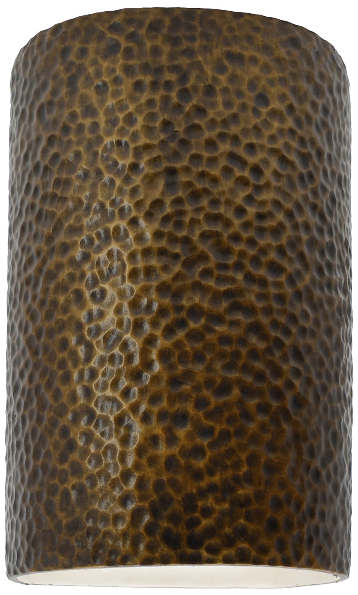 Ambiance Cylinder 5.75" Hammered Polished Brass Closed Top ADA Wall Sc