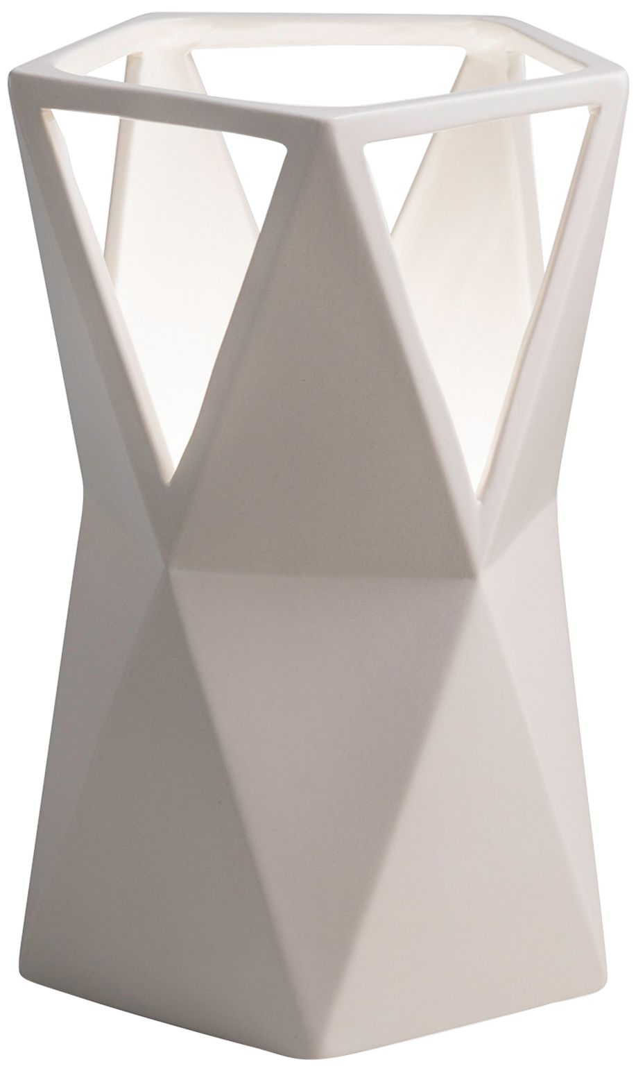 Totem 11 3/4" High Matte White Ceramic Portable Accent Table Lamp