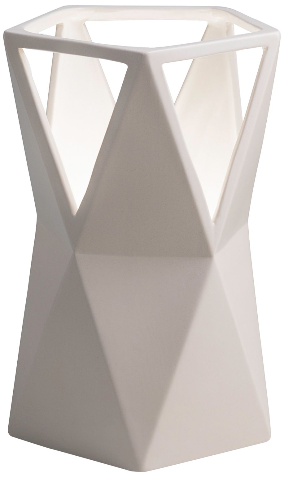 Totem 11 3/4" High Matte White Ceramic Portable LED Accent Table Lamp