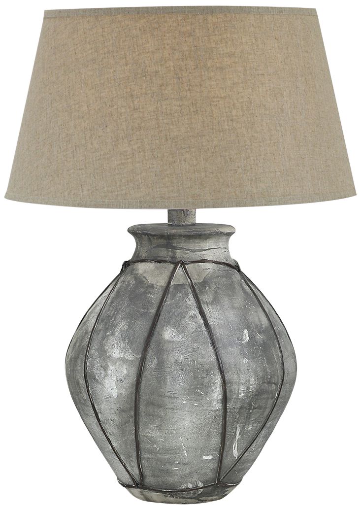 Wagner Gray Wash Hydrocal Vase Table Lamp