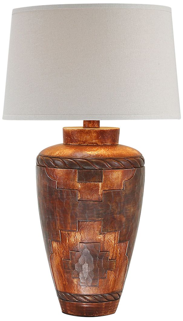 Mabel Desert Brick Hydrocal Vase Table Lamp