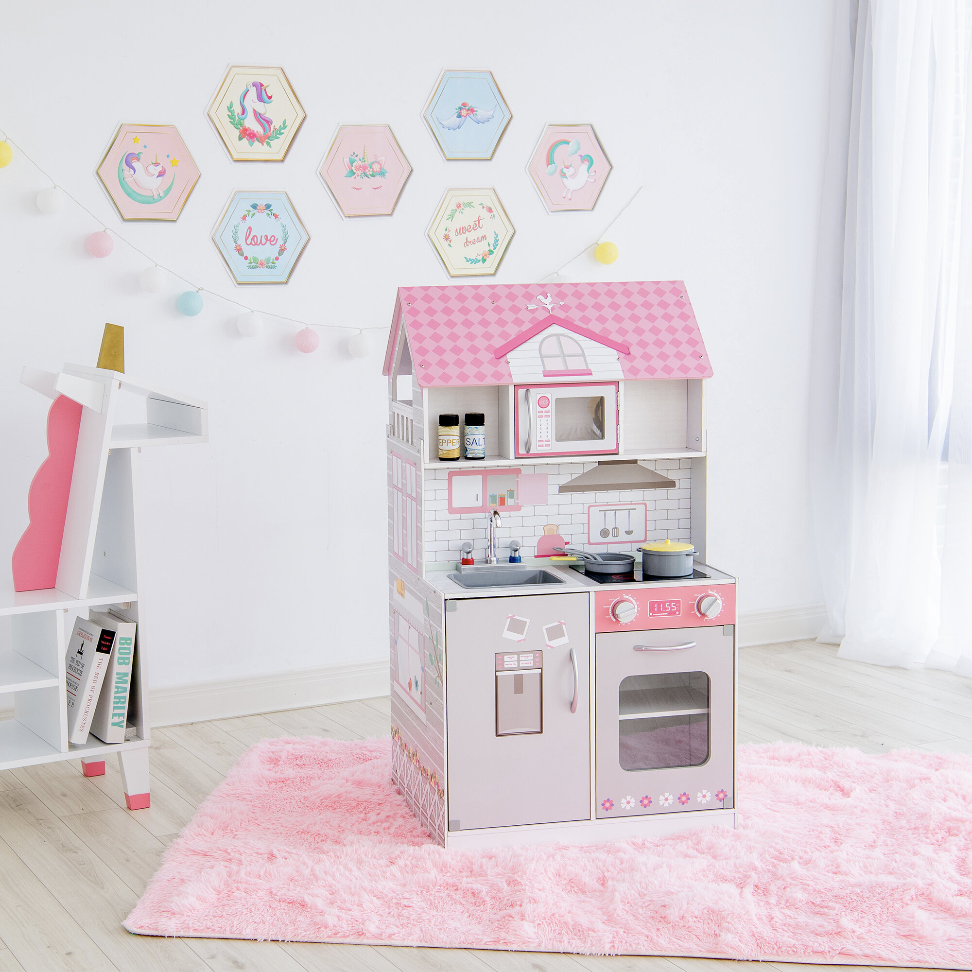 Olivia's Little World 2-in-1 Dolls House Play Kitchen Toy Kitchen With