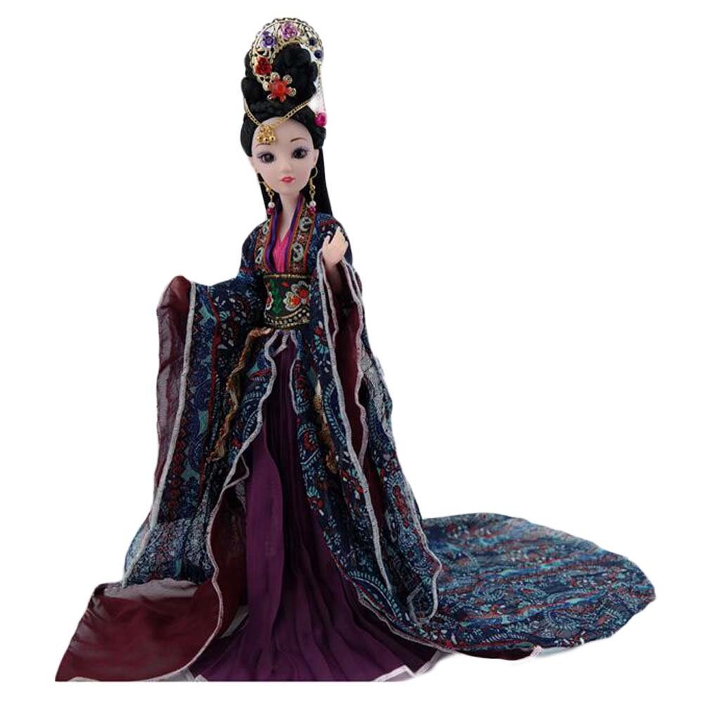 China Ancient Ball-Jointed Doll with Black and Purple Chinese Ancient Costume