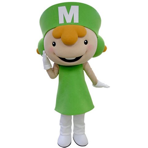 redhead girl mascot dressed in a green uniform