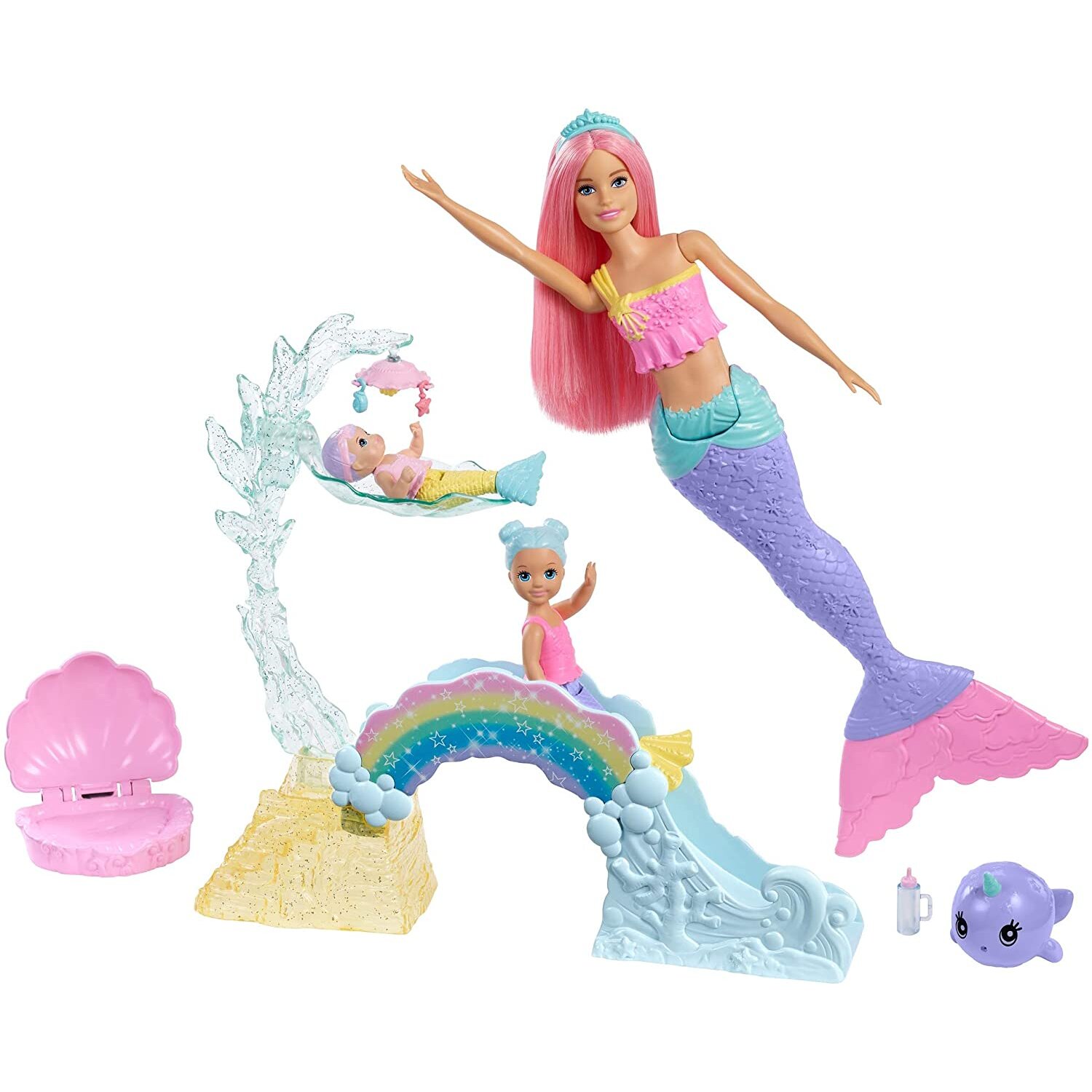 Barbie Dreamtopia Mermaid Nursery Playset with Mermaid Doll, Toddler and Baby Mermaid Dolls