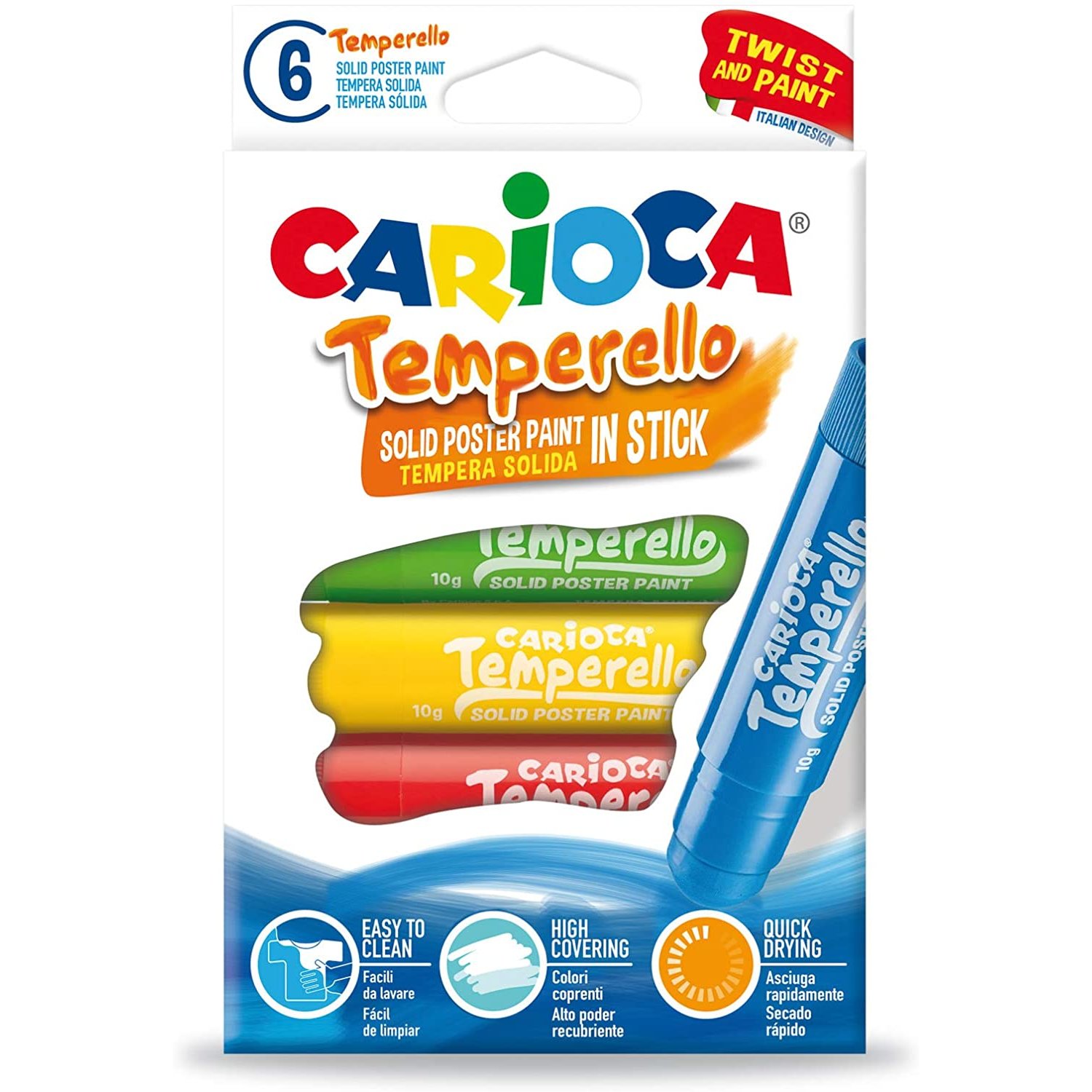 Carioca 42739 Temperello Poster Paint Stick (Pack of 6)