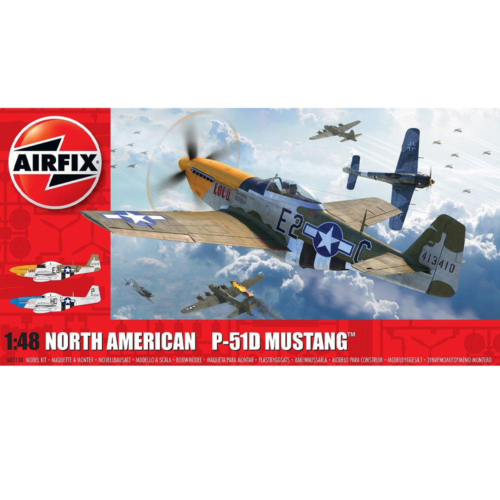AIRFIX A05138 Nth American P51-D Mustang Filletless Tail 1:48 Aircraft Model Kit