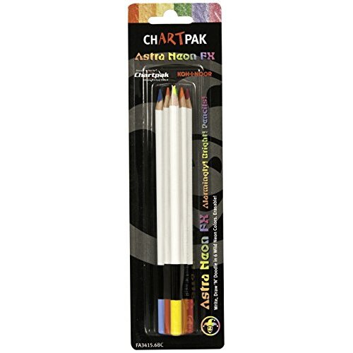 Koh-I-Noor Astra Neon Pencils, 6/Pack, Assorted colors (FA3415.6Bc)