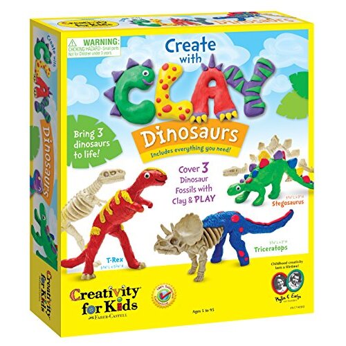 creativity for Kids create with clay Dinosaurs - Build 3 Dinosaur Figures with Modeling clay