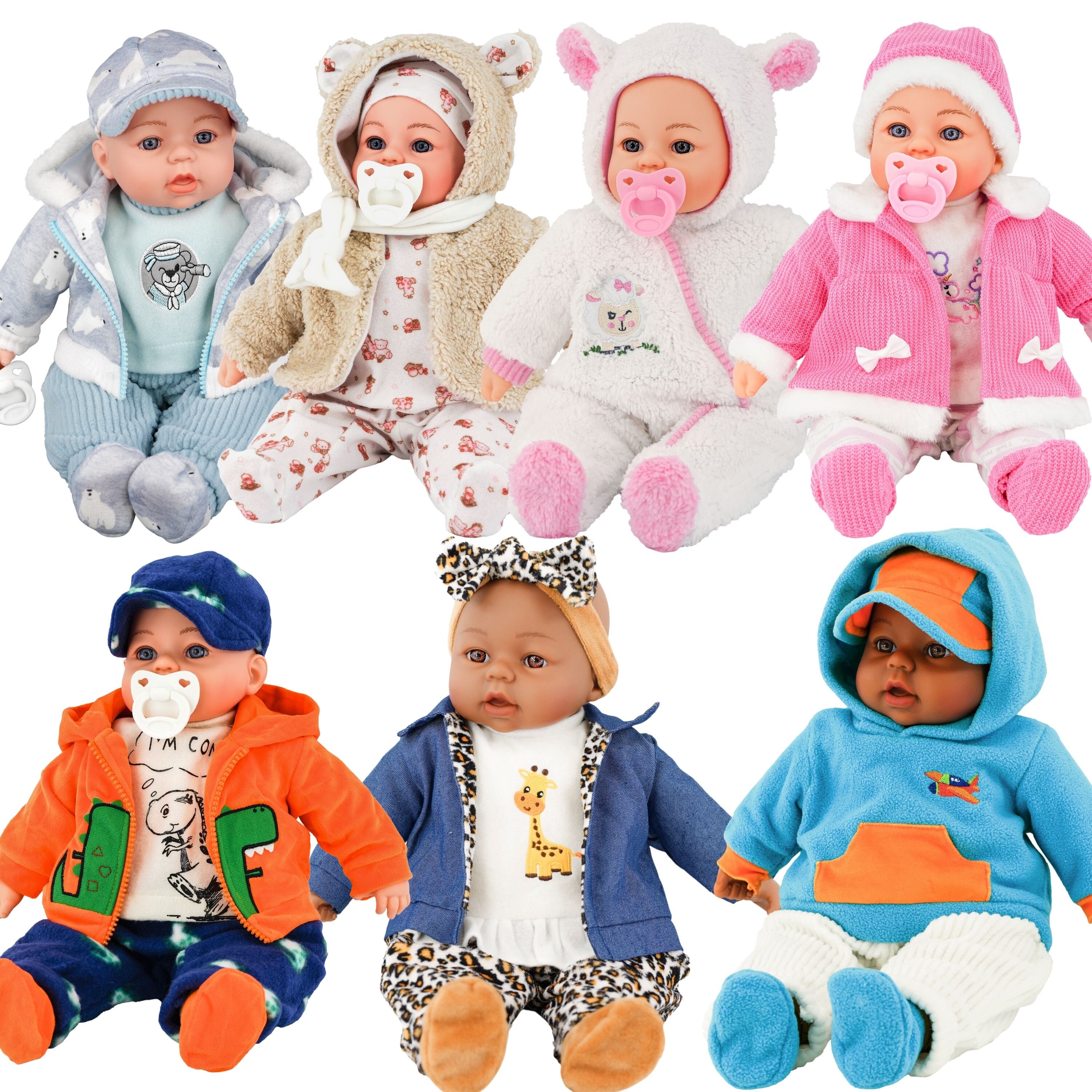 The Magic Toy Shop 18" Lifelike Large Soft Bodied Baby Doll Girl Boy Toy With Dummy & Sounds