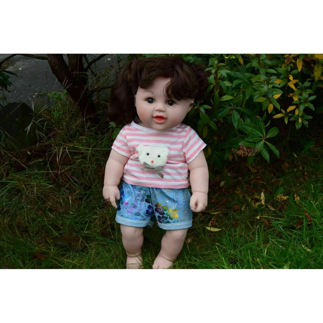 18" Large Girls Dutch Charlotte Baby Doll 100% Vinyl - Doll + Clothes