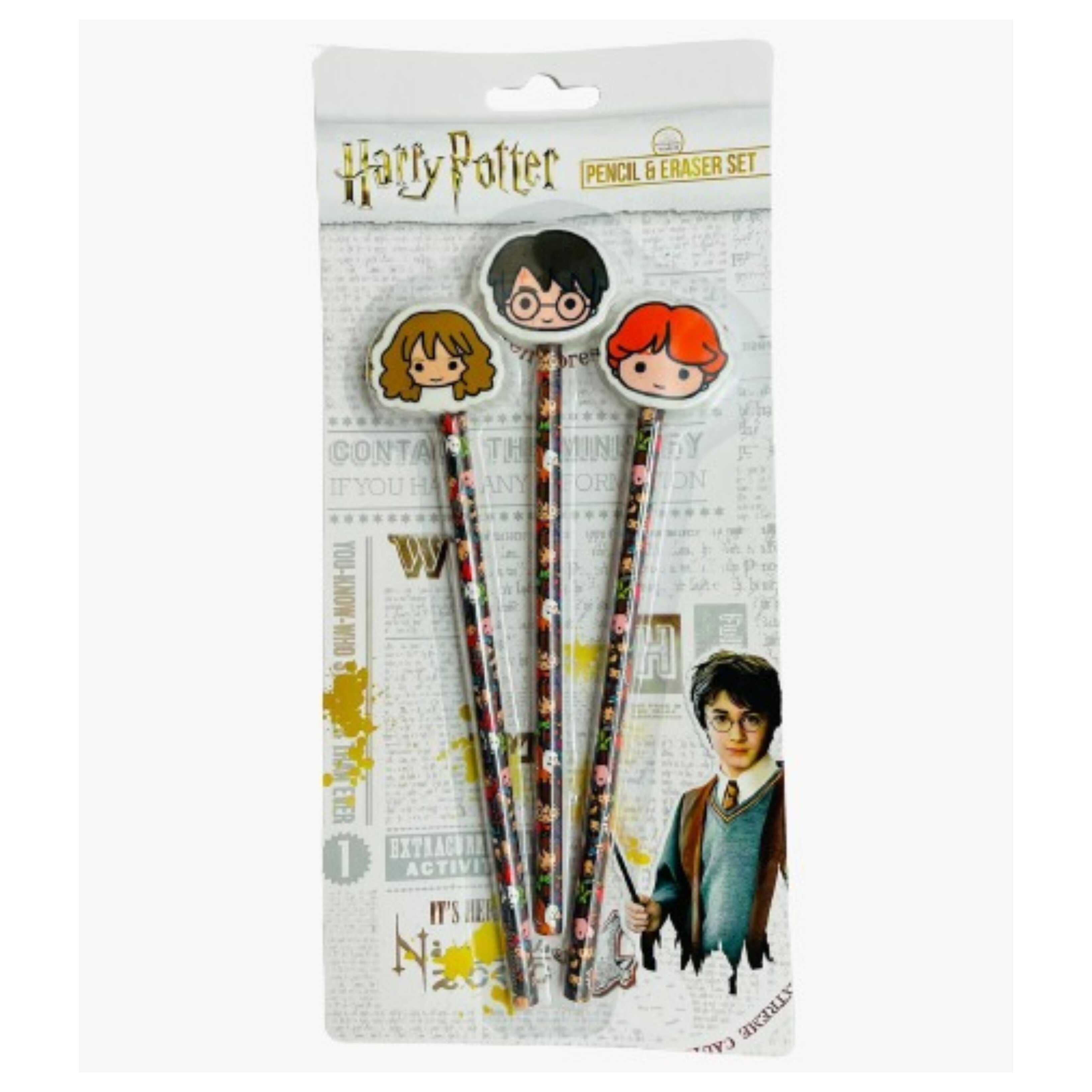 Harry Potter Kawaii 3D Pencil & Eraser Set