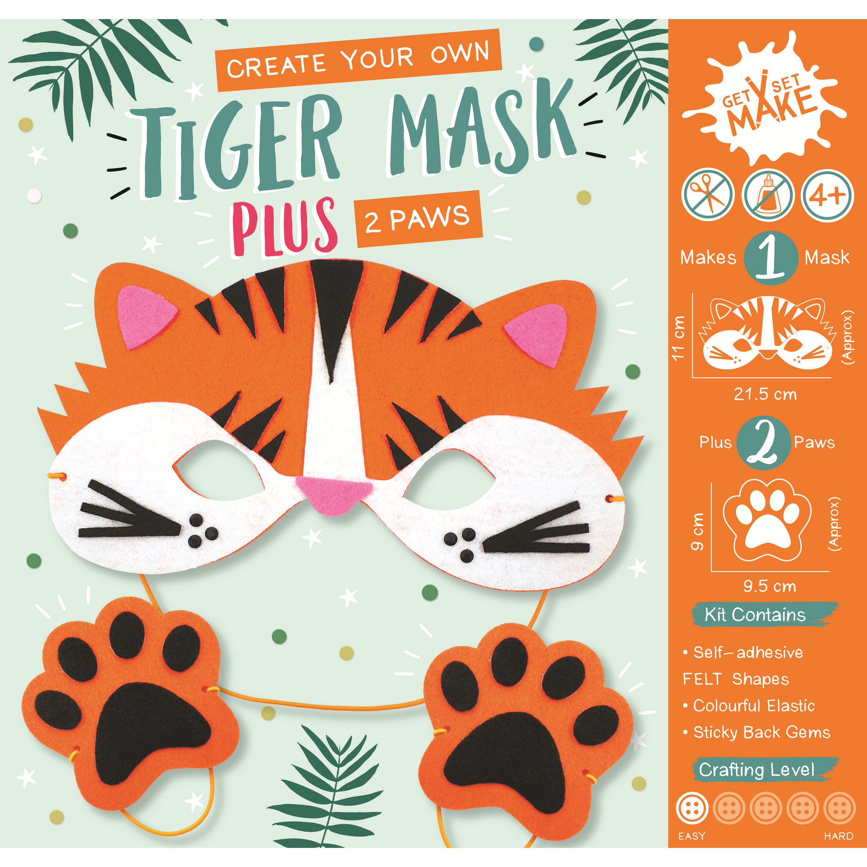 Get Set Make Create Your Own Tiger Mask Felt Kids Craft Kits