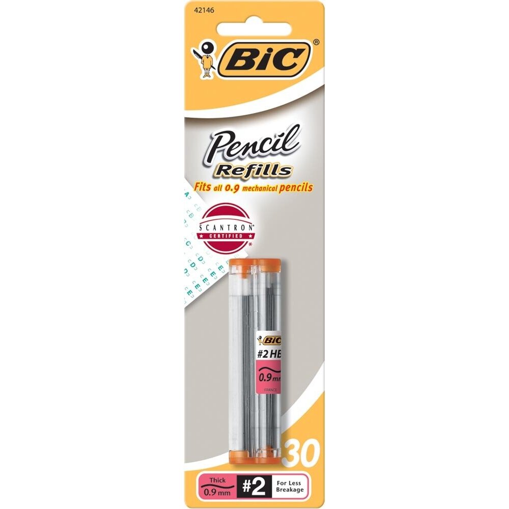 BIC Lead Mechanical Pencil Refills, Thick Point, Black, 30-Count (L930P1)