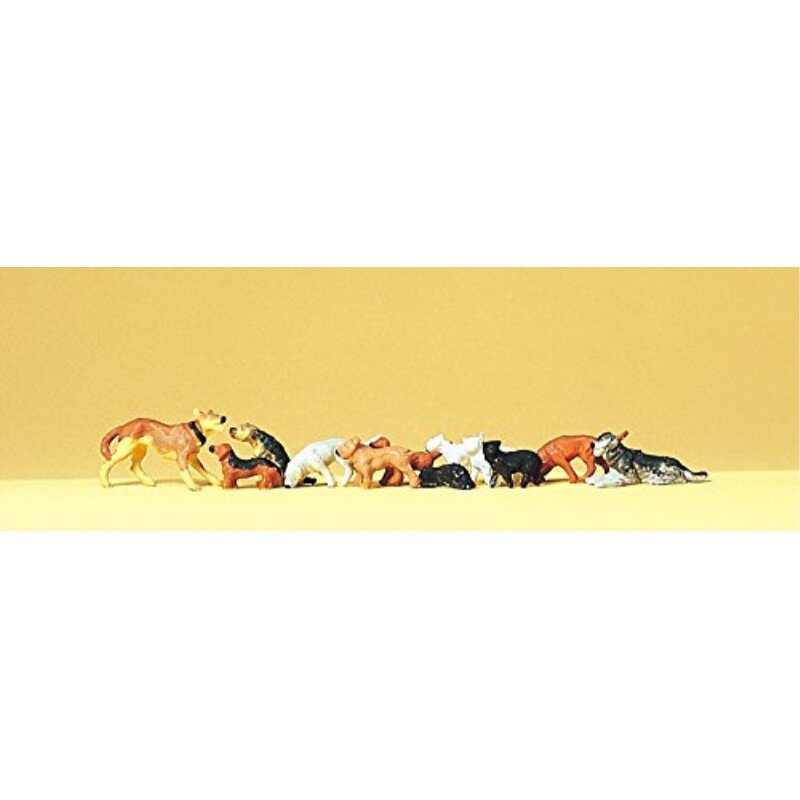 Dogs & Cats 12 HO Scale Preiser Models