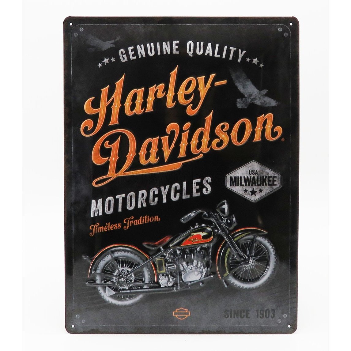 Edicola Accessories 3D Metal Plate - Harley Davidson Timeless Tradition Black Orange  1:1
