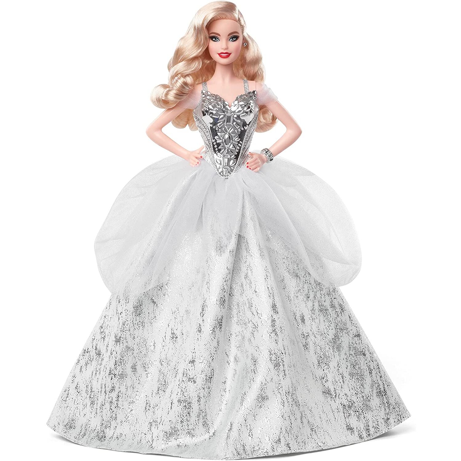 Barbie Signature Fiesta Collectible Toy Doll with Blonde Waves and Ball Gown (Mattel GXL21