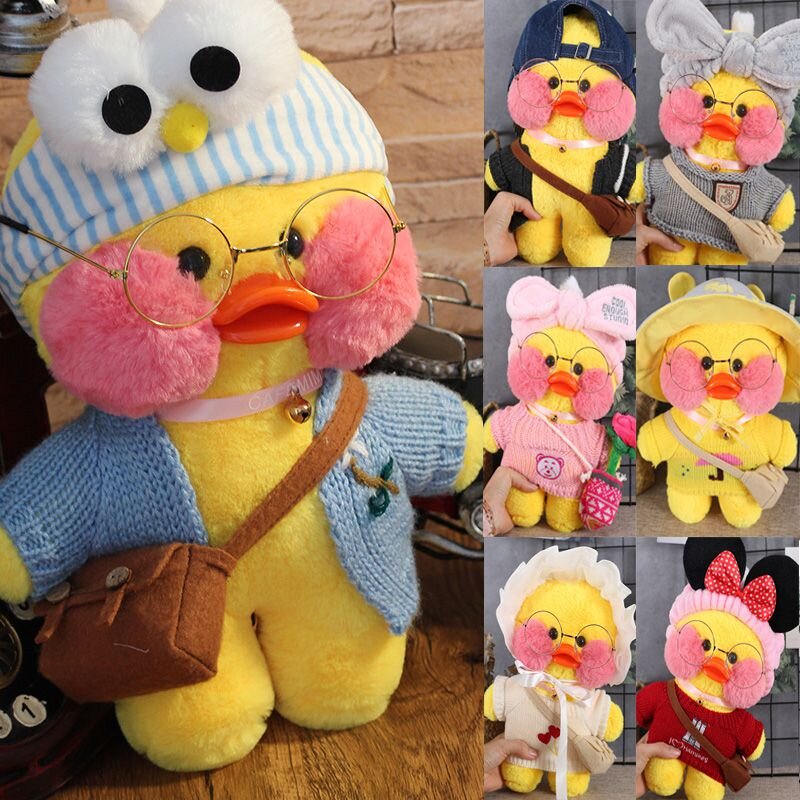 12"/30cm Lalafanfan Cafe Mimi Yellow Duck Costume Plush Toy Stuffed Doll New