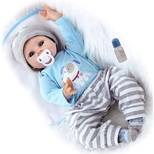 ZIYIUI 22 inch 55cm Realistic Reborn Baby Dolls Soft Vinyl Silicone Lifelike Newborn Baby Dolls That look real Reborn baby with Magnetic mouth Han