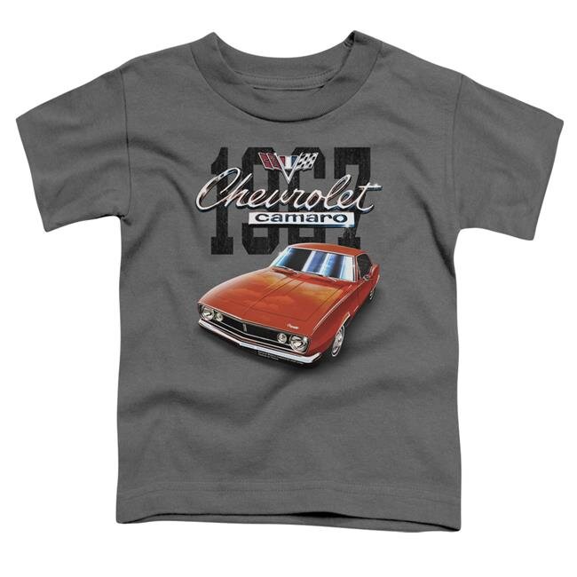 Trevco CHV240-TT-1 Chevrolet & Classic Camaro Toddler Short Sleeve T-Shirt, Charcoal - Small - 2 Toddler
