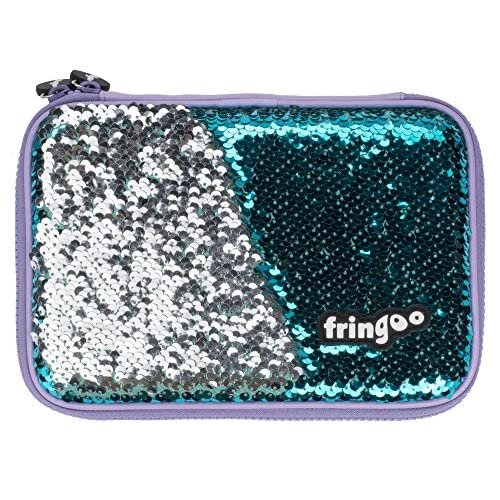 Fringoo - Funky Reversible Sequin Pencil Case for Girls | Hardtop Glitter Cover with Multi Compartments| Great for School Stationery - for Kids O