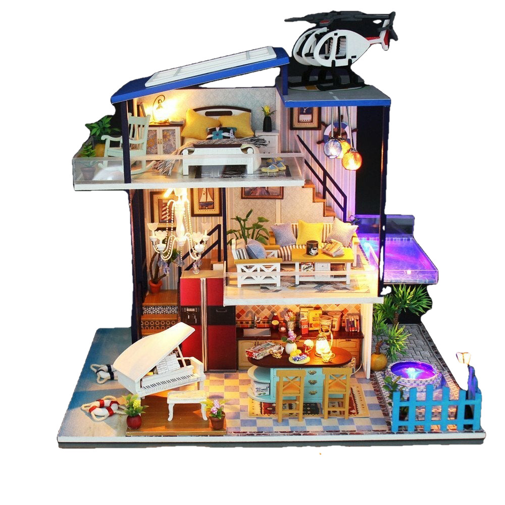 DIY Villa Miniature Doll House Model Cottage