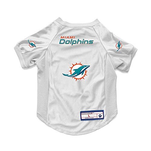 Littlearth Unisex-Adult NFL Miami Dolphins Stretch Pet Jersey, Team Color, X-Small