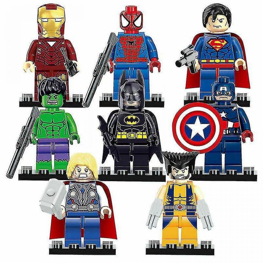 8pcs Avengers Batman Hulk Superman Mini Figures Blocks Toys