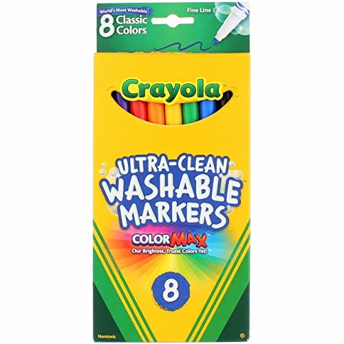 Bulk Buy: Crayola Fine Line Classic Colors Washable Markers 8/Pkg Classic Colors 58-7809 (3-Pack)