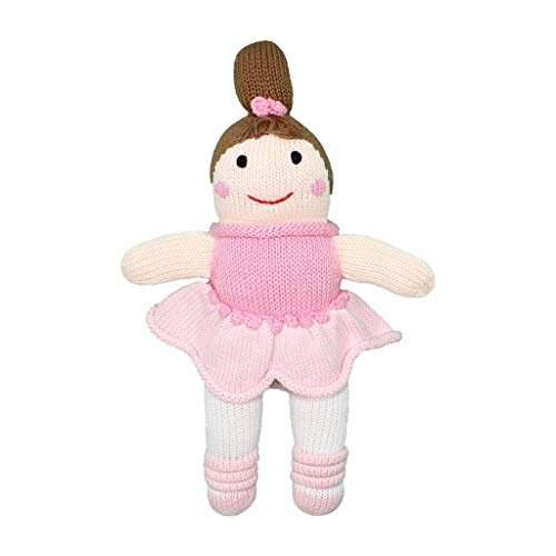 Zubels Baby Girls Hand-Knit Bella the Ballerina Toy, All-Natural Fibers, Eco-Friendly, Pink