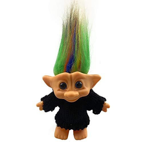 Lucky Troll Dolls,Cute Vintage Troll Dolls Chromatic Adorable for Collections, School Project, Arts and Crafts