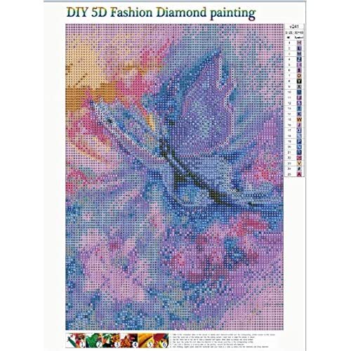 Purple Butterfly Diamond Painting Kits - PigBoss 5D Full Diamond Painting by Numbers - Crystal Diamond Dot Kits Home Decor Art Gift (11.8 x 15.7
