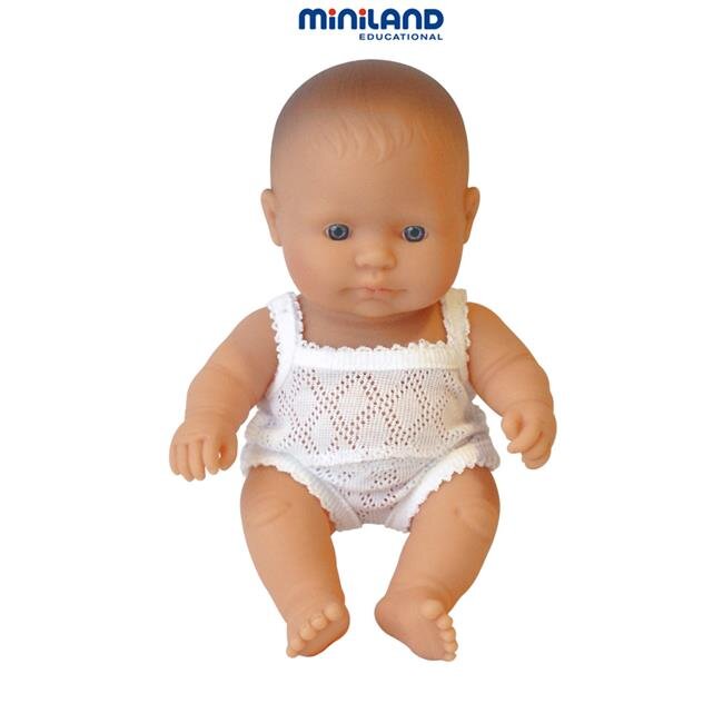 Miniland  Newborn Baby Doll Caucasian Boy 8 1/4"