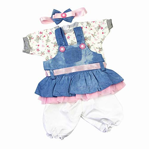 Medylove Reborn Baby Dolls Clothes Denim Dress Suit for 20- 22 inch Reborn Doll Girl Baby Clothing Baby Sets R