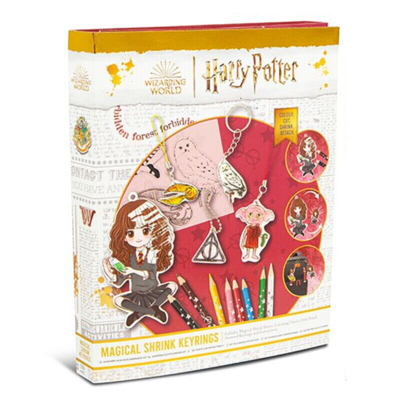 Make & Colour Your Own Harry Potter Magical Shrinking Shrink Keyrings Craft Set