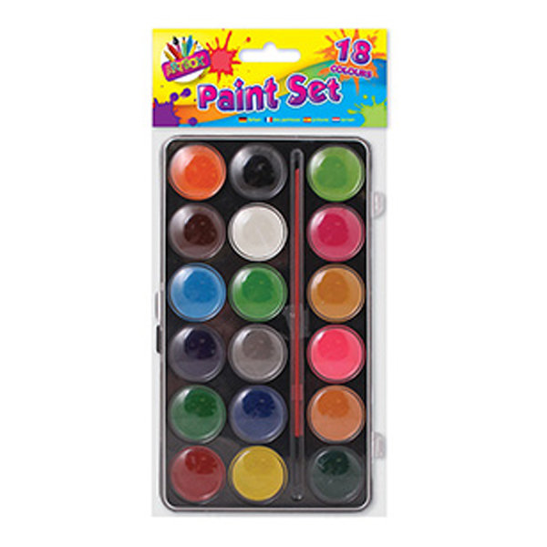 Artbox 18 Colour Paint Box With Brush -  artbox 18 colour paint brush