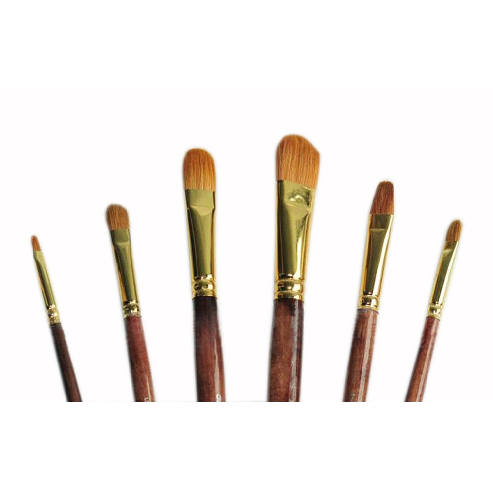 Gouache / Watercolor Paintbrushes White Long Handled  Brush Sets, 6-Piece(DS588)