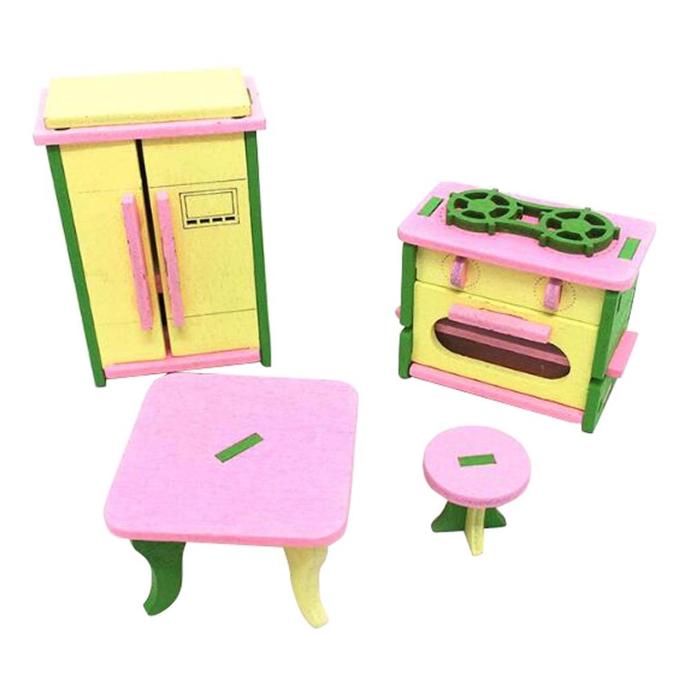 Simulation Furniture Table Doll Toy Kitchen/Home/Restaurant Mini Chair-4 PCS