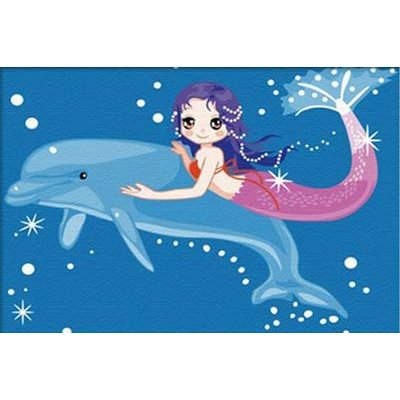Diy oil painting, paint by number kits for kids - Mermaid 20X30cm.