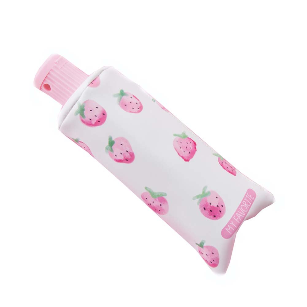 Pink Strawberry Pencil Case Interesting Toothpaste Shape Lovely Pencil Case