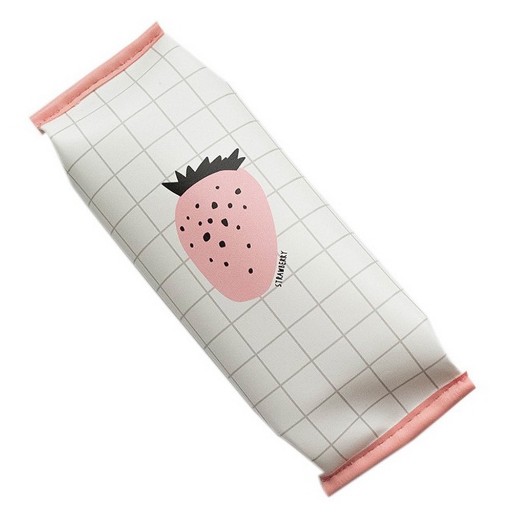 Creative Simple Cute High-capacity Leather Pencil Bags, Pink Strawberry