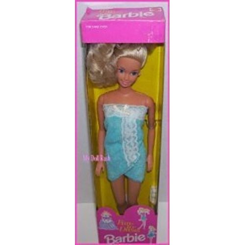 1992 Fun to Dress Blue Bath Towel Wrap Barbie Doll