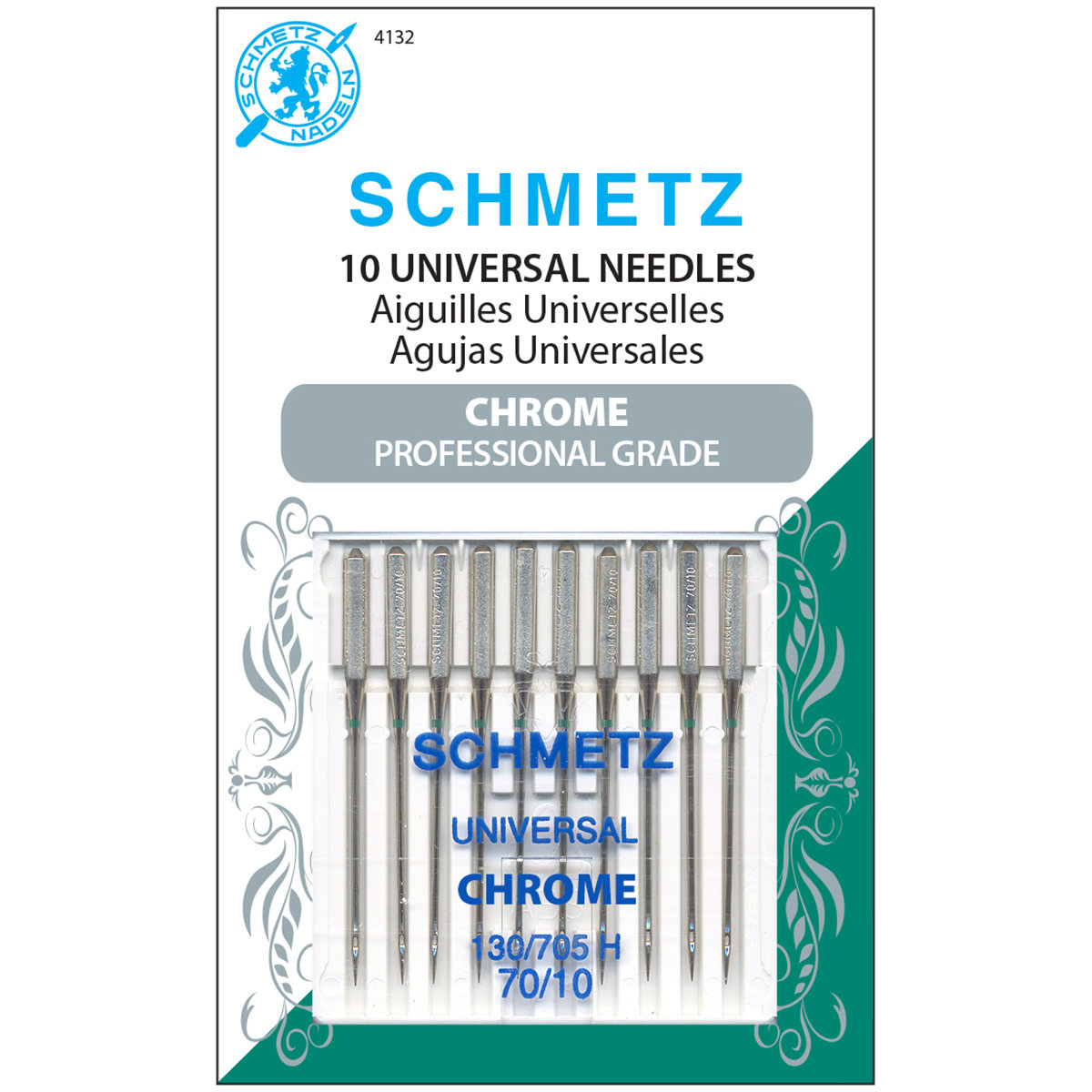Schmetz Chrome Universal Machine Needles-Size 70/10 10/Pkg