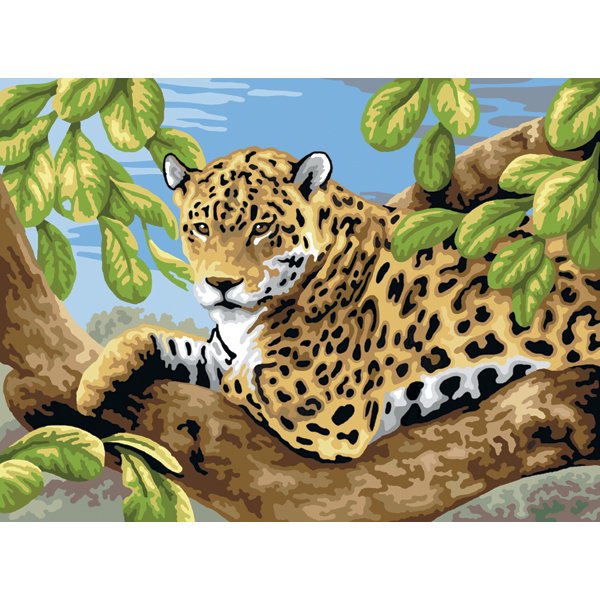 Junior Large Paint By Number Kit 15.25"X11.25"-Leopard In Tree