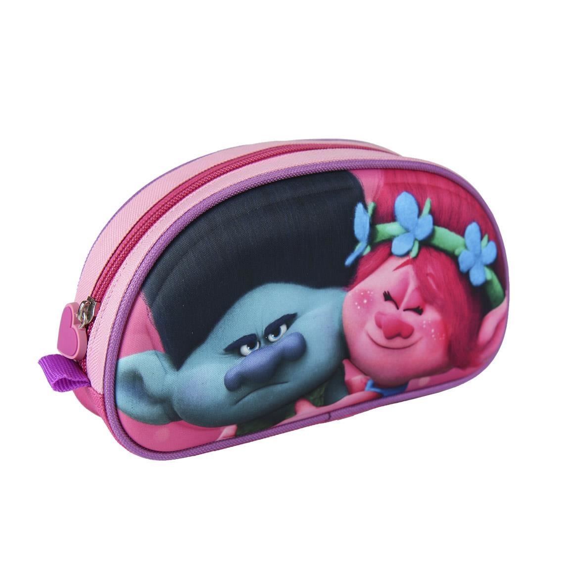 Trolls Princess Poppy & Branch Oval Shaped Pink Pencil Case For Children