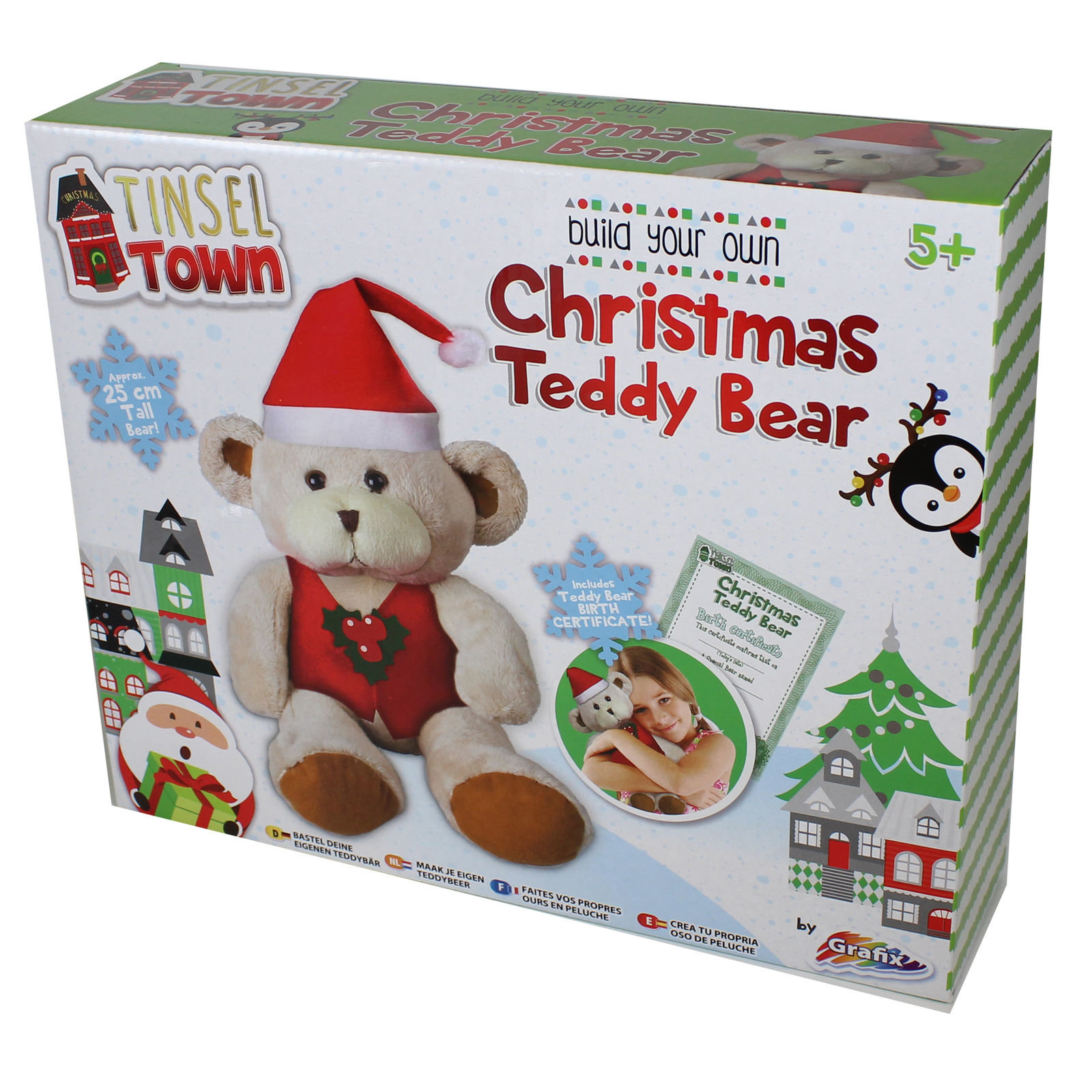 Tinsel Town Build your own Christmas Teddy Bear Soft Toy  Age 5+