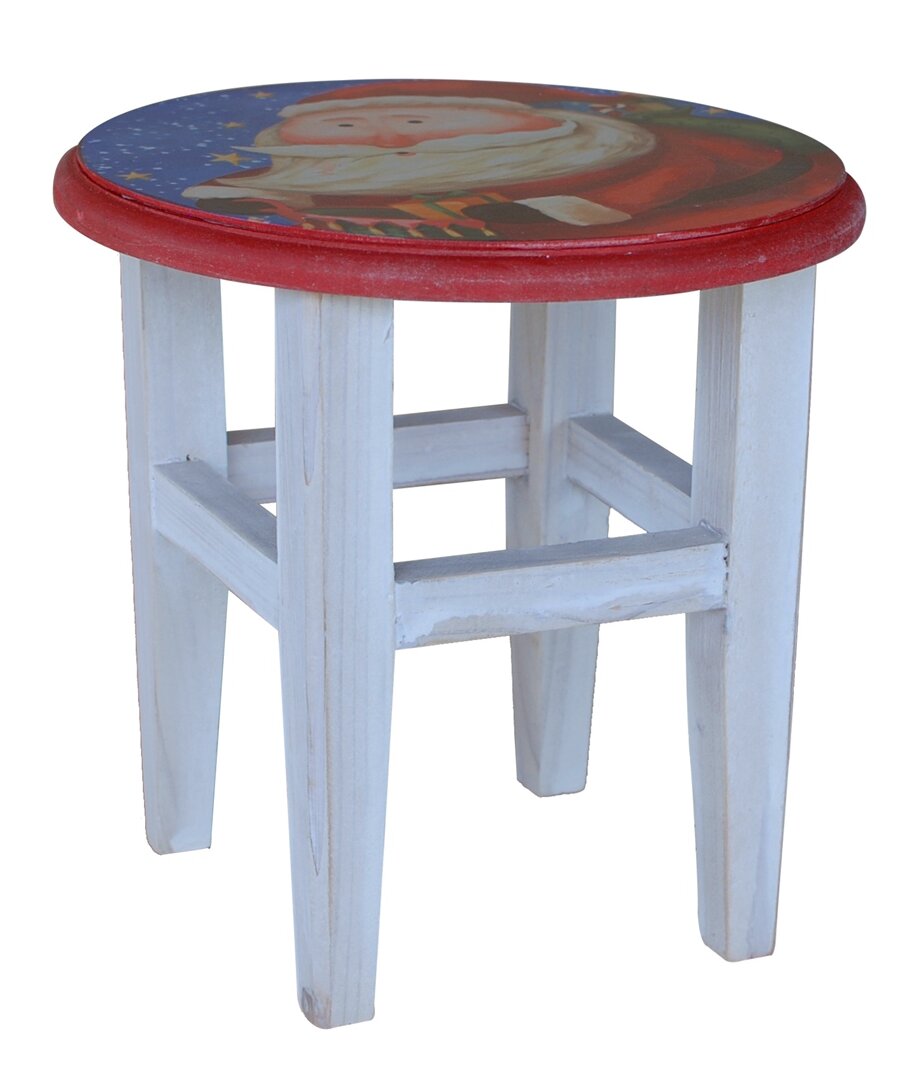 AttractionDesignHome 9'' Tall Solid Wood Accent Stool