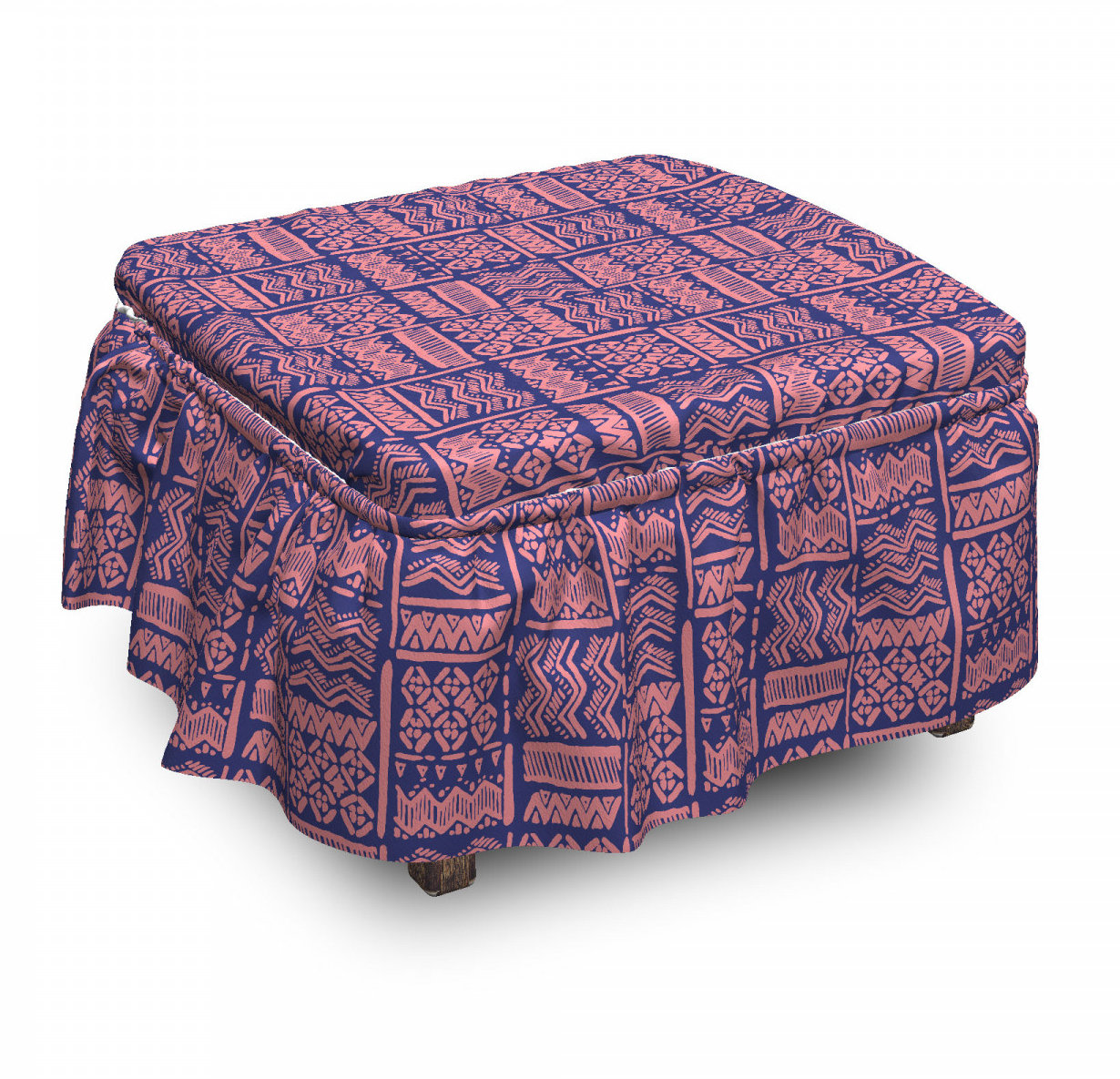 Bless international Box Cushion Ottoman Slipcover Bless international Box Cushion Ottoman Slipcover